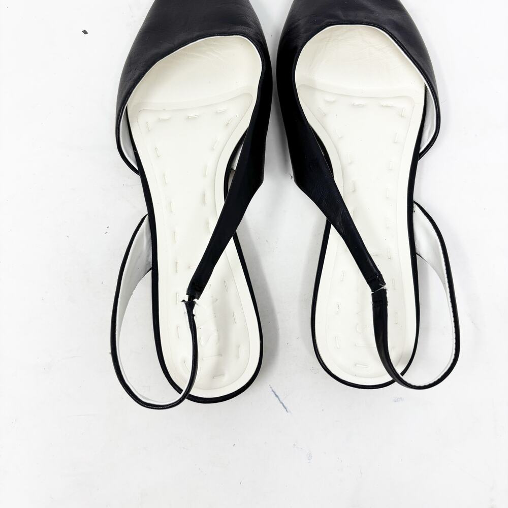 Franco Sarto A-Riva Black Leather Sling Back Pointy Toe Ballet Flat Womens 8.5 - Picture 3 of 10